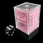 Chessex Translucent Pink & White MINI-HEDRAL 7 Dice Polyset with Dice Cube