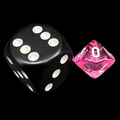 Chessex Translucent Pink & White MINI-HEDRAL D10 Dice