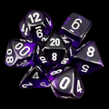 Chessex Translucent Purple & White 7 Dice Polyset