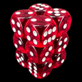 Chessex Translucent Red & White 12 x D6 Dice Set