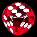 Chessex Translucent Red & White 16mm D6 Spot Dice