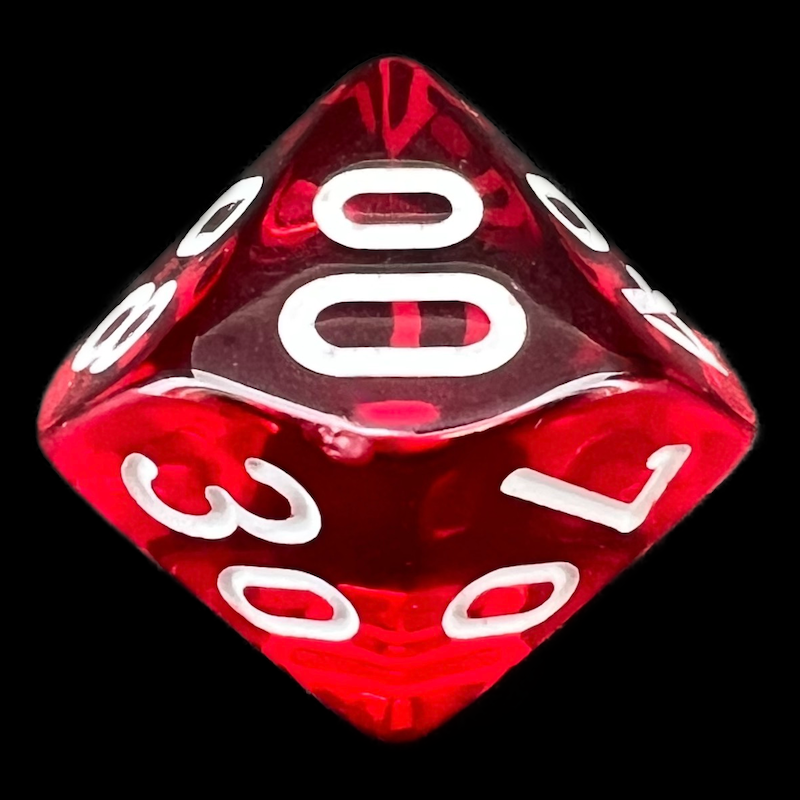 Chessex Translucent Red & White Percentile Dice