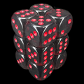 Chessex Translucent Smoke & Red 12 x D6 Dice Set