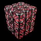 Chessex Translucent Smoke & Red 36 x D6 Dice Set