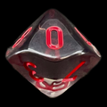 Chessex Translucent Smoke & Red D10 Dice