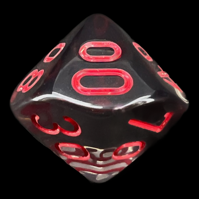 Chessex Translucent Smoke & Red Percentile Dice