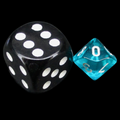 Chessex Translucent Teal & White MINI-HEDRAL D10 Dice