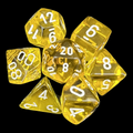 Chessex Translucent Yellow & White 7 Dice Polyset