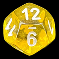 Chessex Translucent Yellow & White D12 Dice