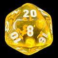 Chessex Translucent Yellow & White D20 Dice