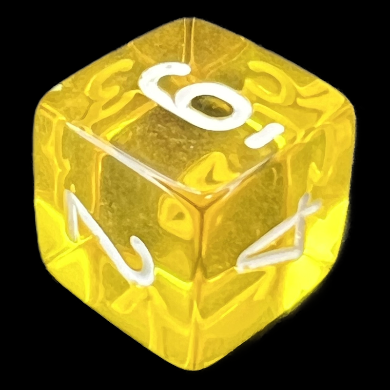 Chessex Translucent Yellow & White D6 Dice