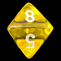 Chessex Translucent Yellow & White D8 Dice