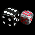 Chessex Velvet Black & Red 12mm D6 Spot Dice