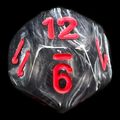 Chessex Velvet Black & Red D12 Dice