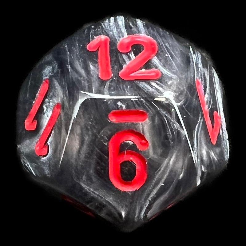 Chessex Velvet Black & Red D12 Dice