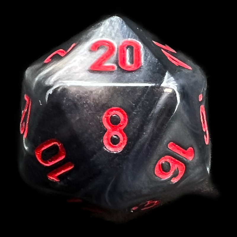 Chessex Velvet Black & Red D20 Dice
