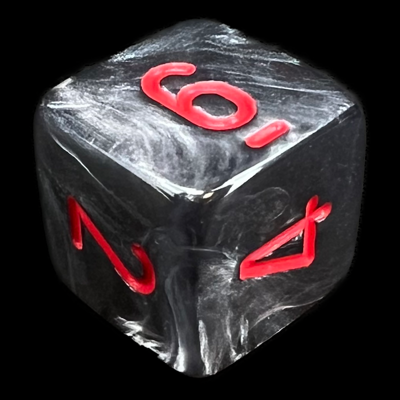 Chessex Velvet Black & Red D6 Dice