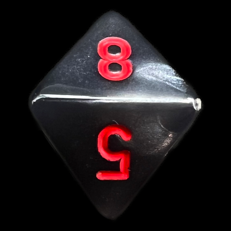 Chessex Velvet Black & Red D8 Dice