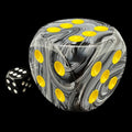 Chessex Vortex Black & Yellow MASSIVE 50mm D6 Spot Dice OOP