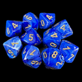 Chessex Vortex Blue 10 x D10 Dice Set