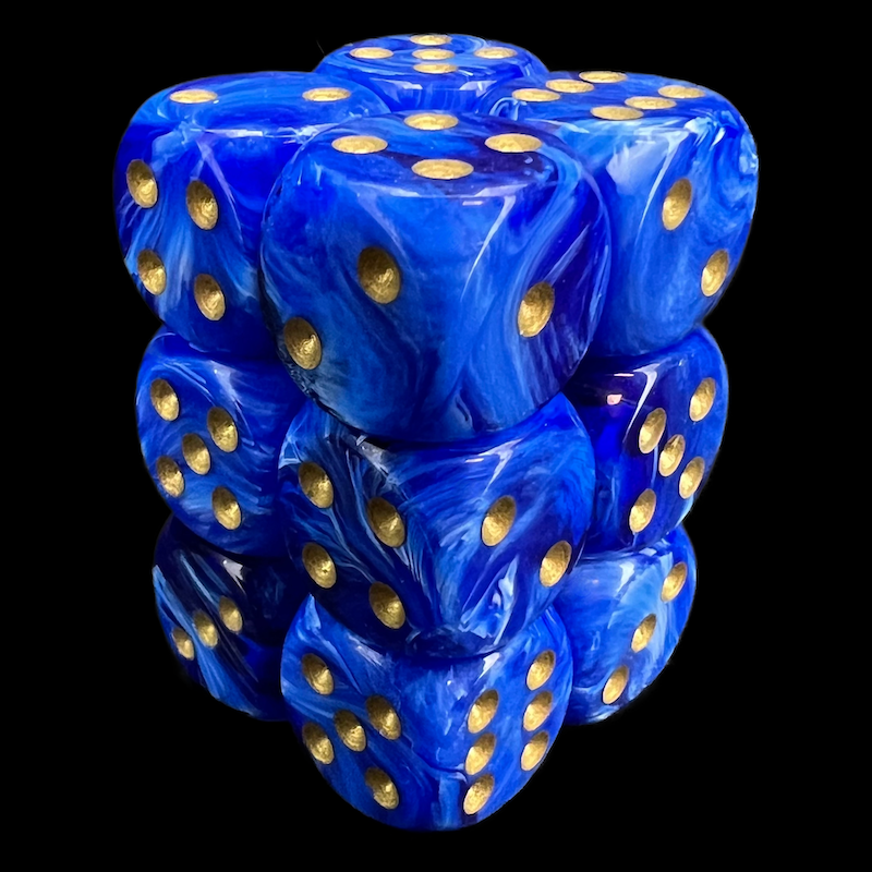 Chessex Vortex Blue 12 x D6 Dice Set