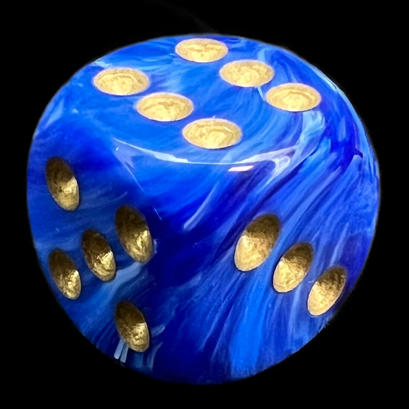 Chessex Vortex Blue 16mm D6 Spot Dice