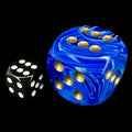 Chessex Vortex Blue & Gold BIG 30mm D6 Spot Dice