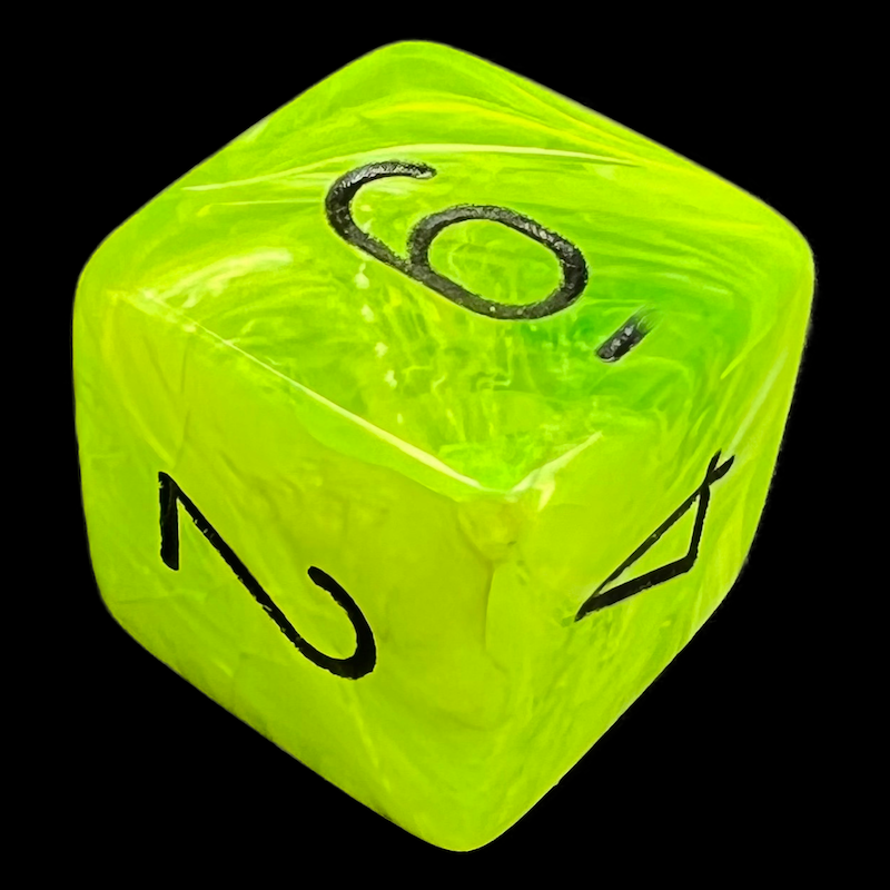 Chessex Vortex Bright Green D6 Dice
