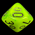 Chessex Vortex Bright Green Percentile Dice