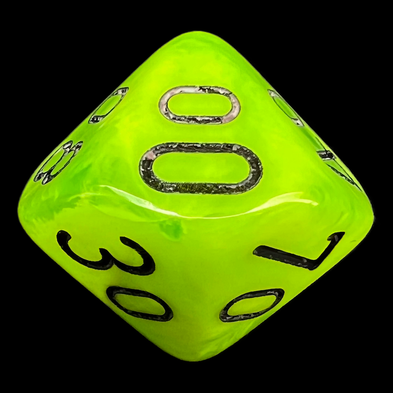 Chessex Vortex Bright Green Percentile Dice