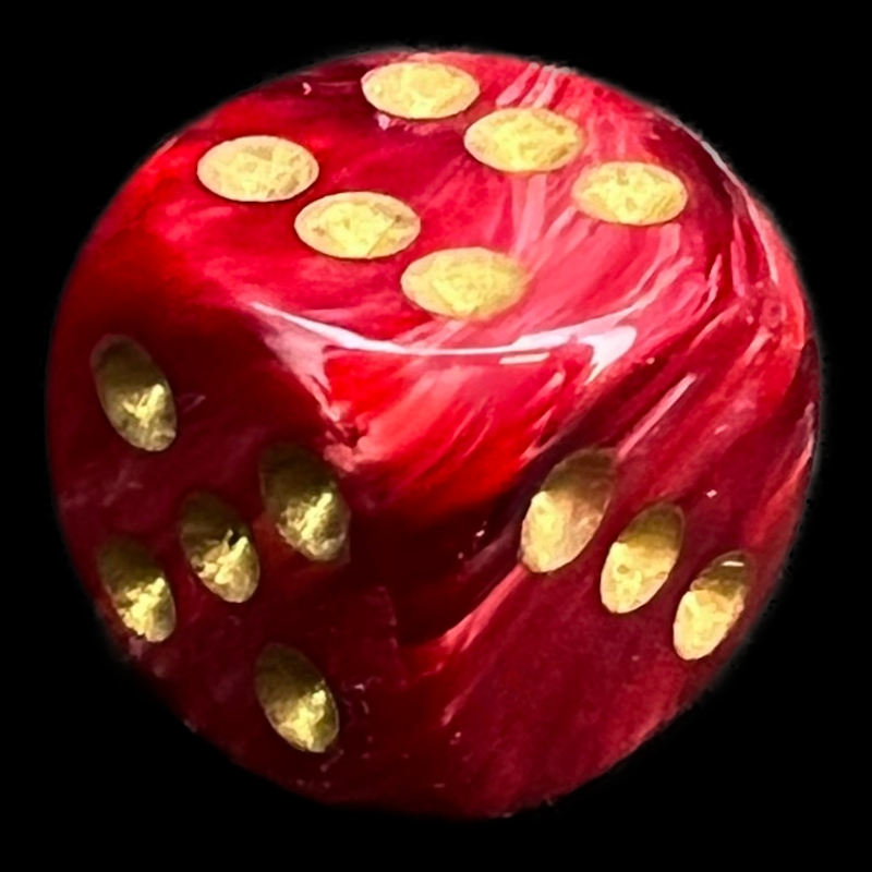 Chessex Vortex Burgundy 16mm D6 Spot Dice
