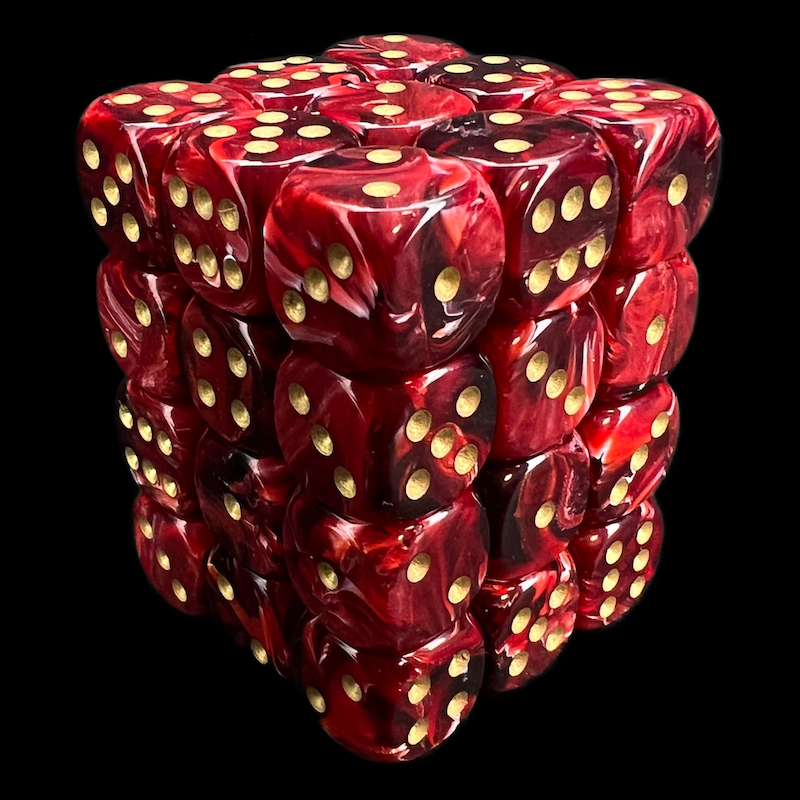 Chessex Vortex Burgundy 36 x D6 Dice Set