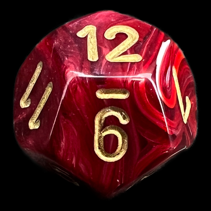 Chessex Vortex Burgundy D12 Dice