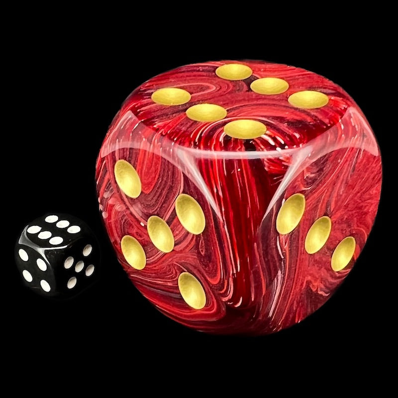Chessex Vortex Burgundy & Gold MASSIVE 50mm D6 Spot Dice