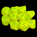 Chessex Vortex Electric Yellow 10 x D10 Dice Set - Discontinued
