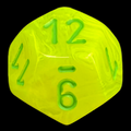 Chessex Vortex Electric Yellow & Green D12 Dice - Discontinued