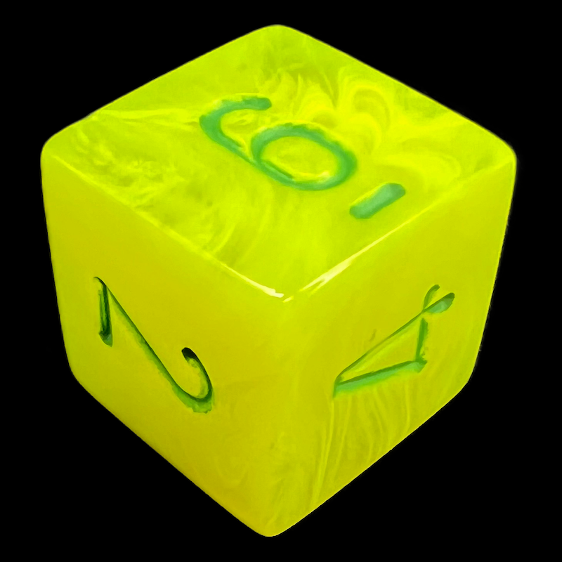 Chessex Vortex Electric Yellow & Green D6 Dice - Discontinued