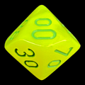 Chessex Vortex Electric Yellow & Green Percentile Dice - Discontinued
