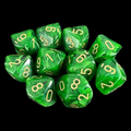 Chessex Vortex Green 10 x D10 Dice Set