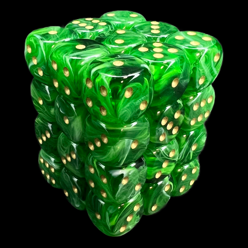 Chessex Vortex Green 36 x D6 Dice Set