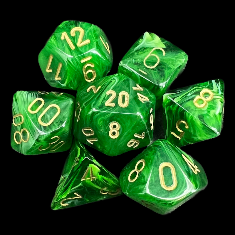 Chessex Vortex Green 7 Dice Polyset