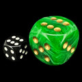 Chessex Vortex Green & Gold BIG 30mm D6 Spot Dice
