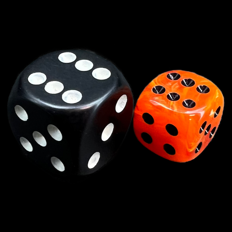 Chessex Vortex Orange & Black 36 x D6 Dice Set