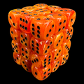 Chessex Vortex Orange & Black 36 x D6 Dice Set