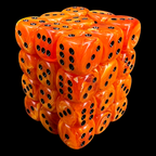 Chessex Vortex Orange & Black 36 x D6 Dice Set
