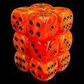 Chessex Vortex Orange & Black 12 x D6 Dice Set
