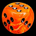Chessex Vortex Orange & Black 16mm D6 Spot Dice