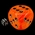Chessex Vortex Orange & Black MASSIVE 50mm D6 Spot Dice