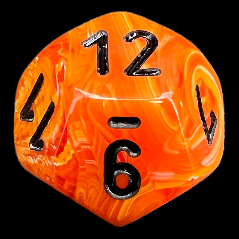 Chessex Vortex Orange & Black D12 Dice