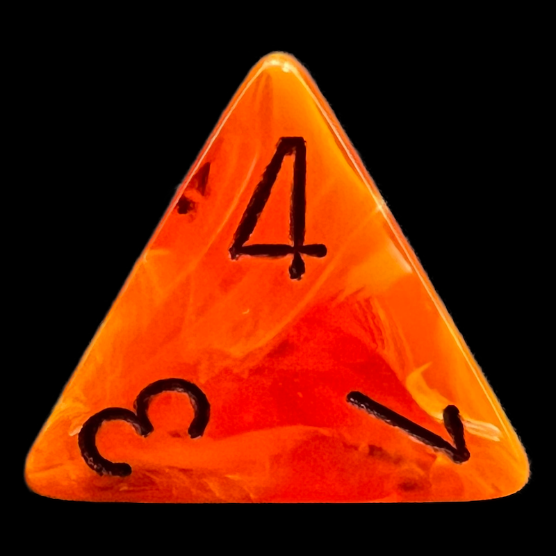 Chessex Vortex Orange & Black D4 Dice